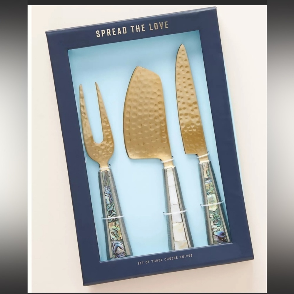 NWT Anthropologie Arctic Twilight Cheese Knives - 3